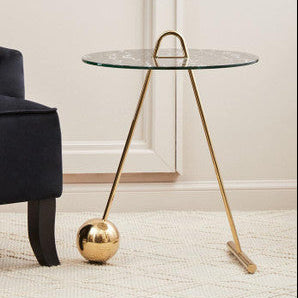 Oria Black Marble Effect Top End Table