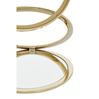 Oria Clear Glass End Table With Warm Metallic Frame