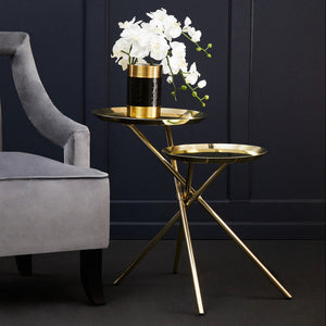 Oria Warm Metallic Side Table