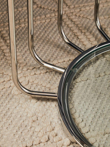 Oria Side Table With Glass Top