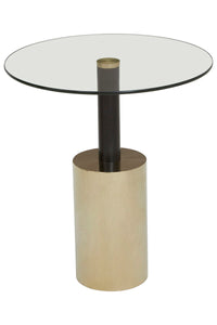 Oria End Table With Warm Metallic Base