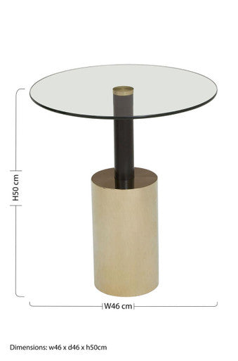 Oria End Table With Warm Metallic Base