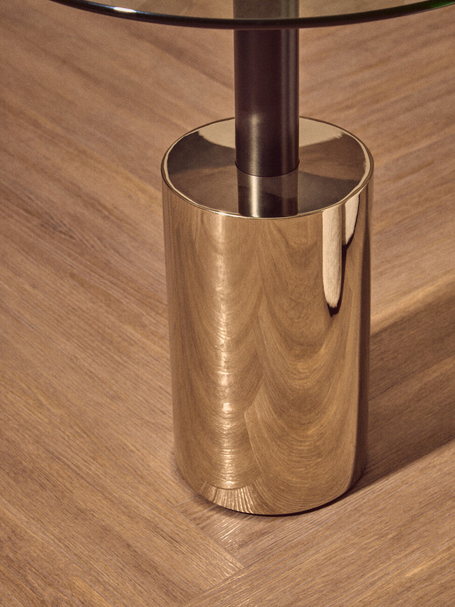 Oria End Table With Warm Metallic Base