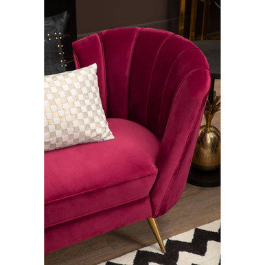 3 Seater Wine Velvet Sofa, Binky - Image 8