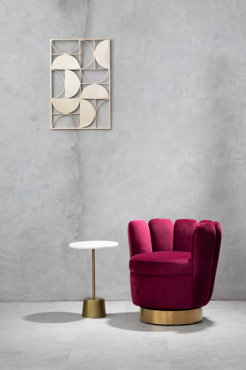 Beauly Wine Velvet Accent Chair