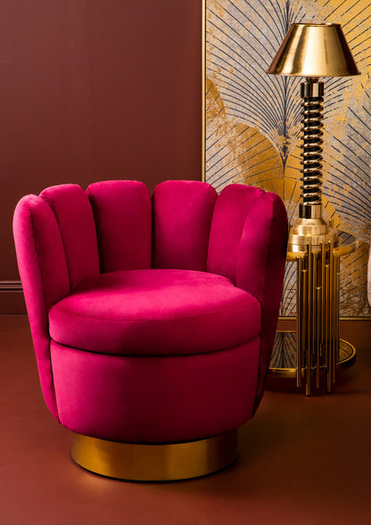Beauly Wine Velvet Accent Chair