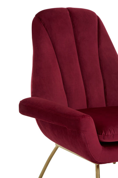 Billi Wine Velvet Lounge Chair