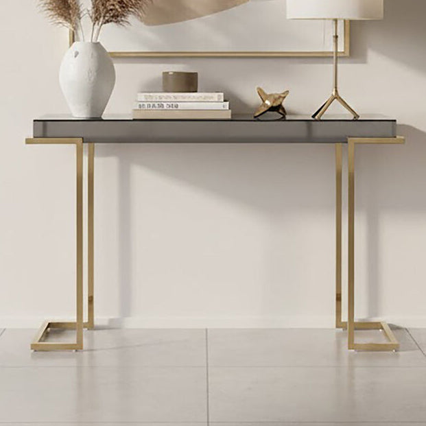 Mirrored Console Table in Gold and Grey Finish, Kaso