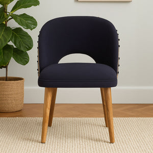 Cefena Black and White Fabric Moroccan Design Chair