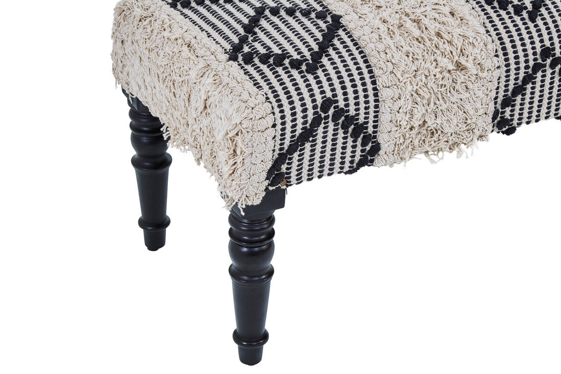 Cefena Black And White Moroccan Bench