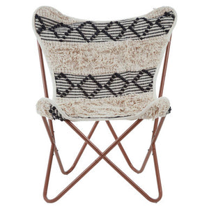 Cefena Black and White Moroccan Design Butterfly Chair