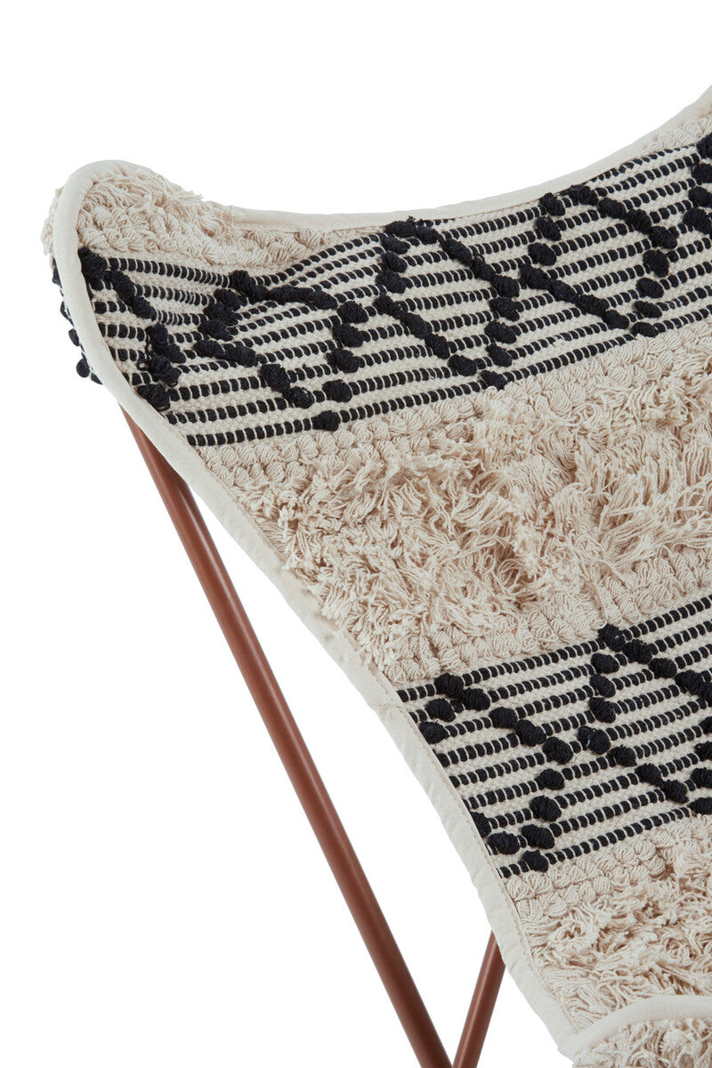 Cefena Black and White Pattern Butterfly Chair