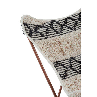 Cefena Black and White Pattern Butterfly Chair