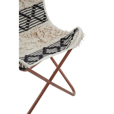 Cefena Black and White Pattern Butterfly Chair