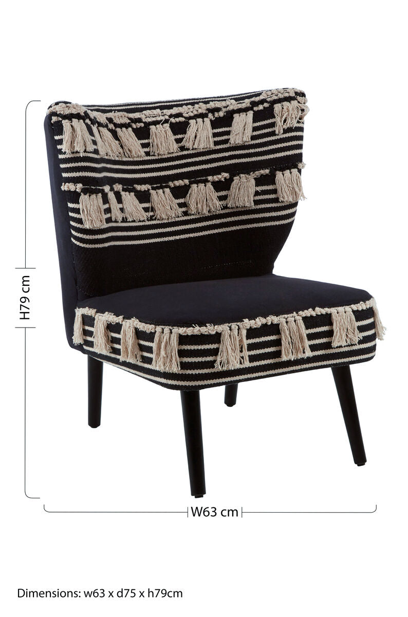 Cefena Black Moroccan Chair