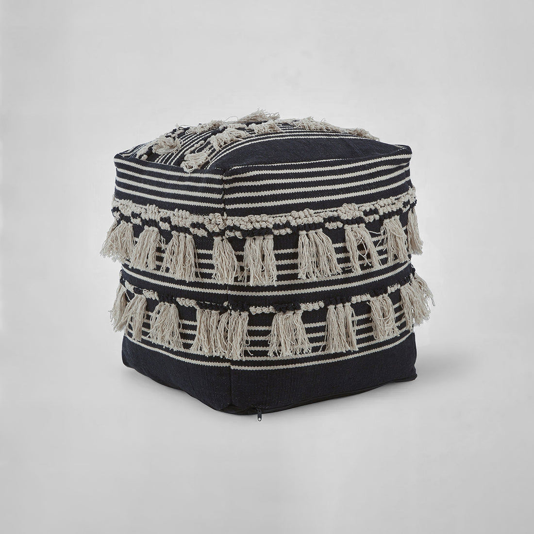 Cefena Black Pouffe