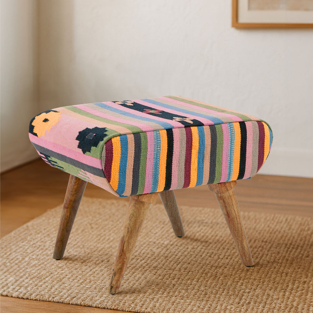 Cefena Multicolour Footstool
