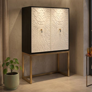 Dumas Black and White 2 Door Cabinet