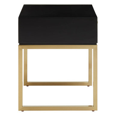 Dumas Black and White One Drawer Side Table - Image 4