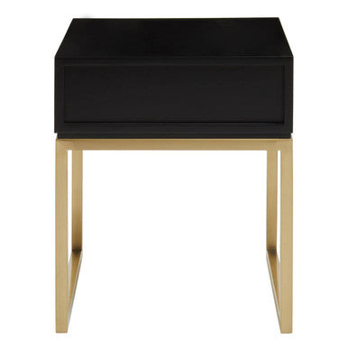 Dumas Black and White One Drawer Side Table - Image 5