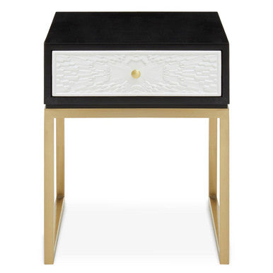 Dumas Black and White One Drawer Side Table - Image 10