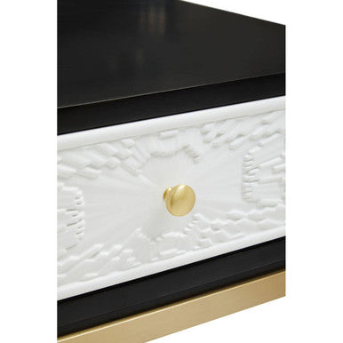 Dumas Black and White One Drawer Side Table - Image 7