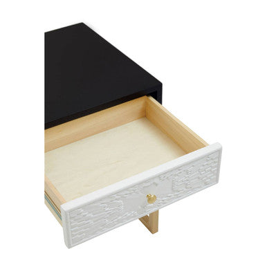 Dumas Black and White One Drawer Side Table - Image 9
