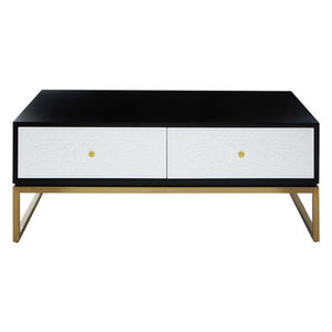 Dumas Black and White Four Drawer Coffee Table