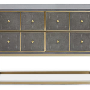 Deskey Grey Shagreen Effect 4 Drawer Console Table