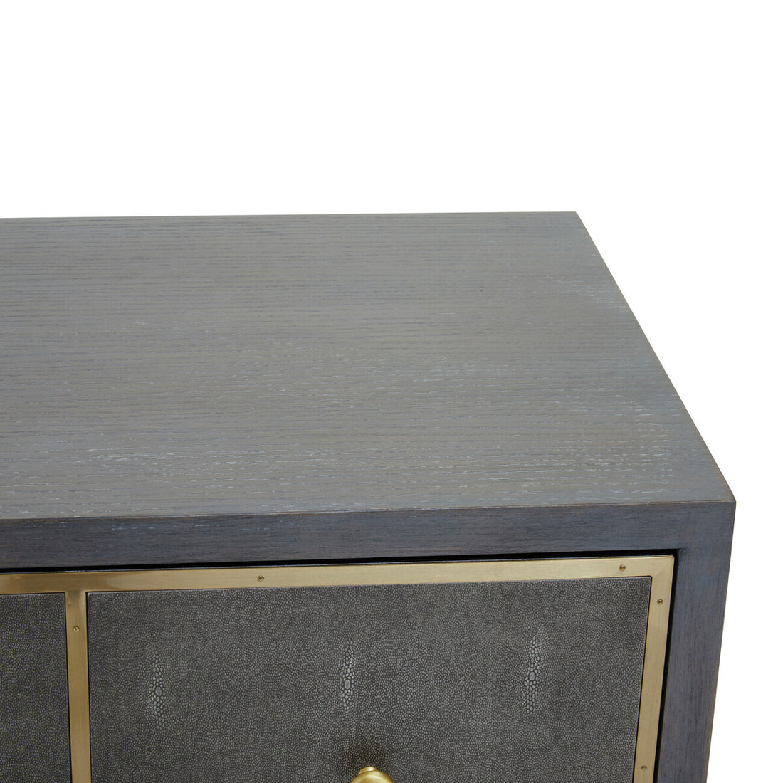 Deskey Grey Shagreen Effect Four Drawer Console Table