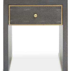 Deskey Grey Shagreen Effect 1 Drawer Side Table