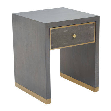 Deskey One Drawer Grey Shagreen Effect Side Table