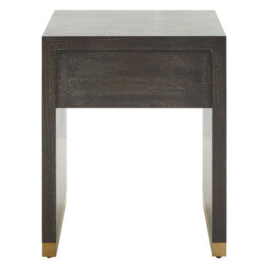 Deskey One Drawer Grey Shagreen Effect Side Table