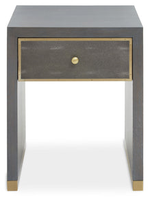 Deskey One Drawer Grey Shagreen Effect Side Table