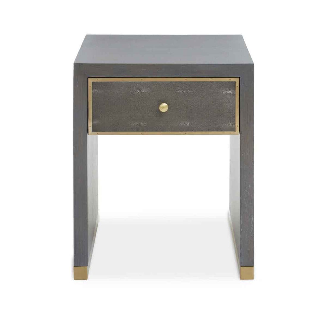 Deskey One Drawer Grey Shagreen Effect Side Table