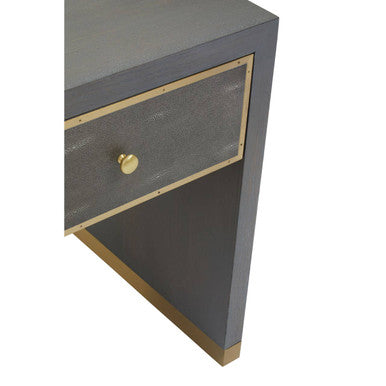 Deskey One Drawer Grey Shagreen Effect Side Table