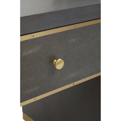 Deskey One Drawer Grey Shagreen Effect Side Table