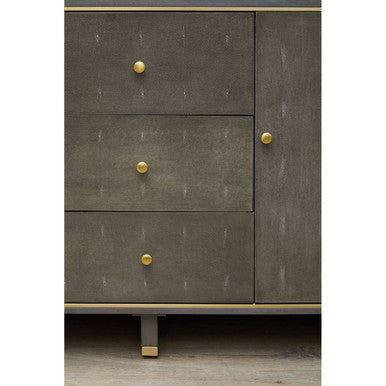 Deskey Grey Shagreen Effect Three Drawer Sideboard