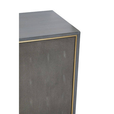 Deskey Grey Shagreen Effect Three Drawer Sideboard