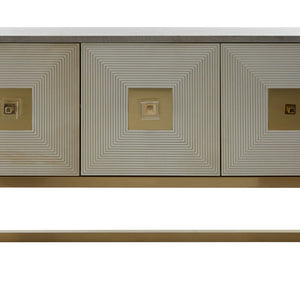 Duvali Grey and Champagne Finish 3 Door Sideboard