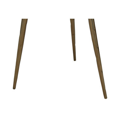 Relic Side Table With Petrified Wood Top and Brass Finish Legs