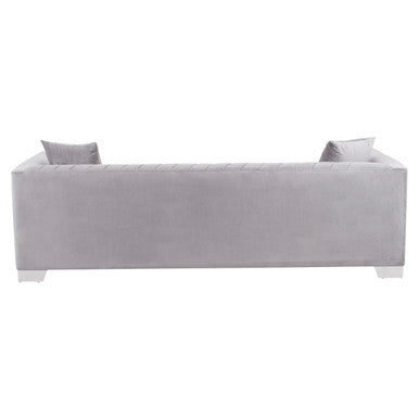3 Seater Grey Velvet Sofa, Rashika - Image 7