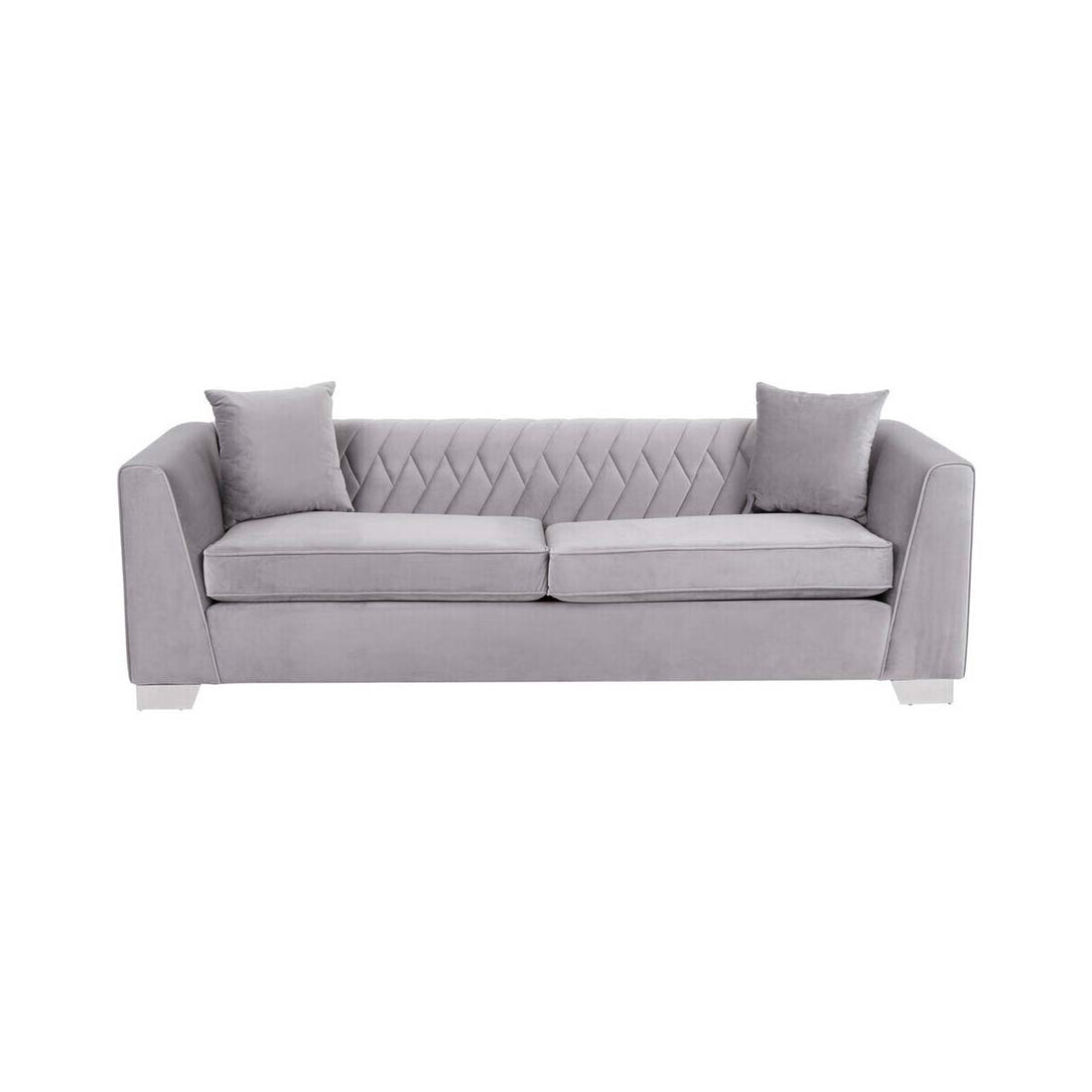 Rashika 3 Seat Grey Velvet Sofa