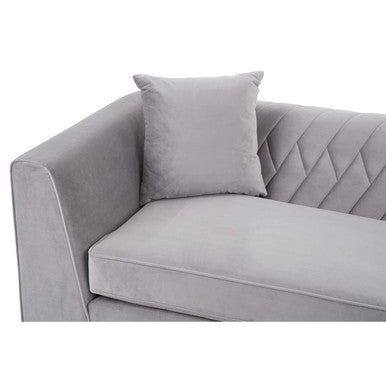 3 Seater Grey Velvet Sofa, Rashika - Image 8