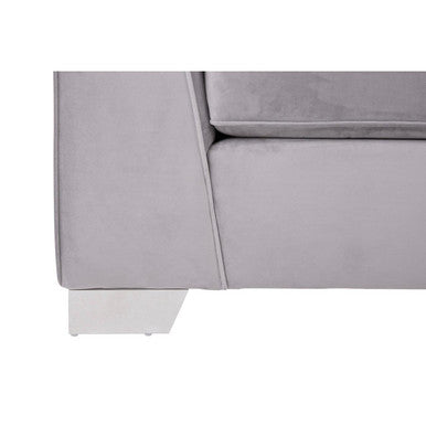 3 Seater Grey Velvet Sofa, Rashika - Image 10
