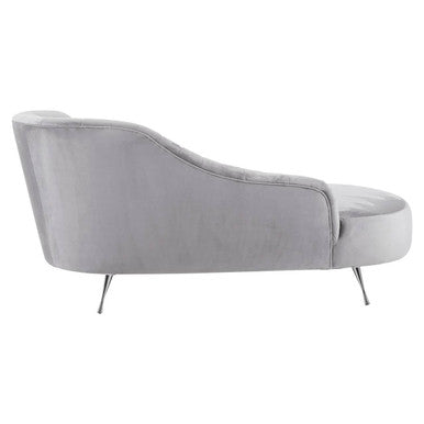 Rene Grey Velvet Right Hand Chaise Longue - Image 5