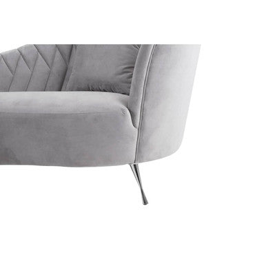 Rene Grey Velvet Right Hand Chaise Longue - Image 9