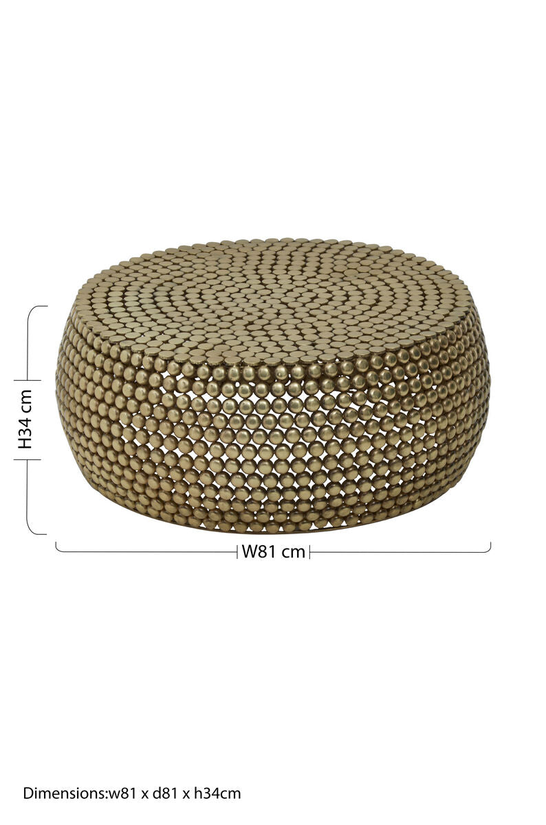 Templar Gold Finish Beaded Coffee Table - Image 8