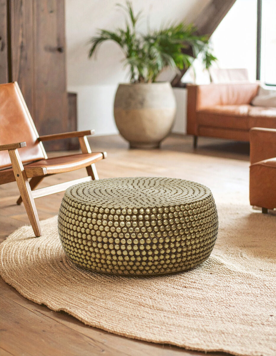Templar Gold Finish Beaded Coffee Table