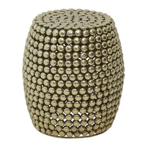 Templar Gold Finish Beaded Side Table and Stool